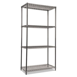 (ALESW503618BA)ALE SW503618BA – Wire Shelving Starter Kit, Four-Shelf, 36w x 18d x 72h, Black Anthracite by ALERA (1/EA)