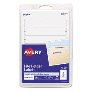 (AVE05202)AVE 05202 – Printable 4" x 6" – Permanent File Folder Labels, 0.69 x 3.44, White, 7/Sheet, 36 Sheets/Pack, (5202) by AVERY PRODUCTS CORPORATION (252/PK)