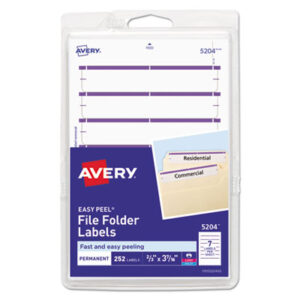 (AVE05204)AVE 05204 – Printable 4" x 6" – Permanent File Folder Labels, 0.69 x 3.44, White, 7/Sheet, 36 Sheets/Pack, (5204) by AVERY PRODUCTS CORPORATION (252/PK)