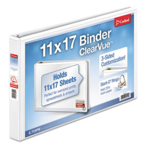 Presentation Binders; Tabloid; Binder; Binders; Slant-D; Slant-D Ring Binders; Cardinal; View; View Binders; ClearVue; Ring; Ring Binders; 1 inch Capacity