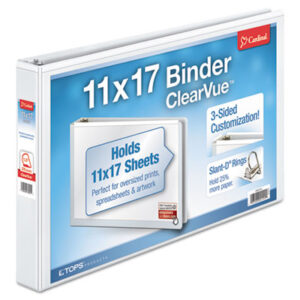 Presentation Binders; Tabloid; Binder; Binders; Slant-D; Slant-D Ring Binders; ClearVue; Cardinal; View; View Binders; Ring; Ring Binders; 1 1/2 inch Capacity