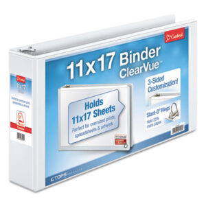 Presentation Binders; Tabloid; Binder; Binders; Slant-D; Slant-D Ring Binders; ClearVue; Cardinal; View; View Binders; Ring; Ring Binders; 3 inch Capacity