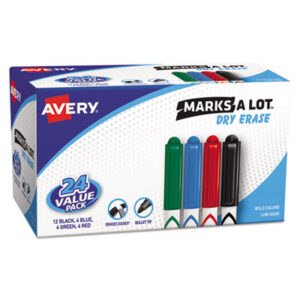 (AVE29860)AVE 29860 – MARKS A LOT Pen-Style Dry Erase Marker Value Pack, Medium Chisel Tip, Assorted Colors, 24/Set (29860) by AVERY PRODUCTS CORPORATION (24/PK)