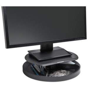 (KMW52787)KMW 52787 – Spin2 Monitor Stand with SmartFit, 12.6" x 12.6" x 2.25" to 3.5", Black, Supports 40 lbs by ACCO BRANDS, INC. (1/EA)