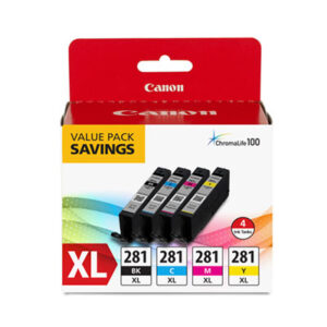 (CNM2037C005)CNM 2037C005 – 2037C005 (CLI-281XL) Ink, Black/Cyan/Magenta/Yellow by CANON USA, INC. (4/PK)