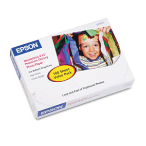 100 Sheets per Pack; 4 x 6; Borderless Photo Paper;Glossy; Inkjet; Inkjet Paper; Inkjet Printer; Inkjet Printer Supplies; Paper; Photo Paper; Printer Supplies/Accessories; Consumables; Snapshots; Pictures; Photography; Arts; Sheets; Epson