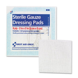 (FAOFAE5000)FAO FAE5000 – SmartCompliance Gauze Pads, Sterile, 8-Ply, 2 x 2, 5 Dual-Pads/Pack by FIRST AID ONLY, INC. (5/PK)