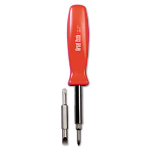 (GNSSD4BC)GNS SD4BC – 4 in-1 Screwdriver w/Interchangeable Phillips/Standard Bits, Assorted Colors by GREAT NECK SAW MFG. (1/EA)