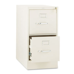 Office Furniture; 26-1/2" Deep; 310 Series; Cabinet; Drawer; File Cabinet; File Cabinets; Full-Suspension; Furniture; Letter Size; Metal; Putty; Two-Drawer; Vertical File; Filing; Systems; Receptacles; Organization; Files; Lock; HON