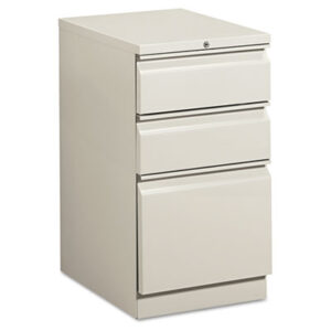 Office Furniture; 3 Drawer; Cabinet; Brigade Series; File Cabinet; File Cabinets; Light Gray; Metal; Mobile Pedestal; Pedestal; Rolling File; Rolling Files; Filing; Systems; Receptacles; Organization; Furniture; Files; Radius pull; HON