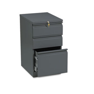 Office Furniture; 3 Drawer; Cabinet; Charcoal; Brigade Series; File Cabinet; File Cabinets; Metal; Mobile Pedestal; Pedestal; Rolling File; Rolling Files; Filing; Systems; Receptacles; Organization; Furniture; Files; Radius pull; HON