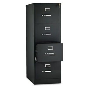 Office Furniture; 25" Deep; 4 drawer; 510 Series; Black; Cabinet; File Cabinet; File Cabinets; File Cabinets & Accessories; Files Cabinet; Four Drawer; Full-Suspension; Furniture; Legal Size; Metal; Steel; Vertical File; Vertical