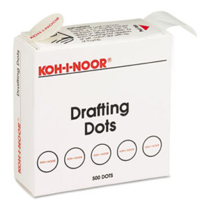 (KOH25900J01)KOH 25900J01 – Adhesive Drafting Dots, 0.88" dia, Dries Clear, 500/Box by CHARTPAK/PICKETT (1/RL)