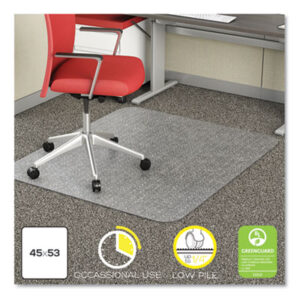 (DEFCM11242COM)DEF CM11242COM – EconoMat Occasional Use Chair Mat for Low Pile Carpet, 45 x 53, Rectangular, Clear by DEFLECTO CORPORATION (1/EA)