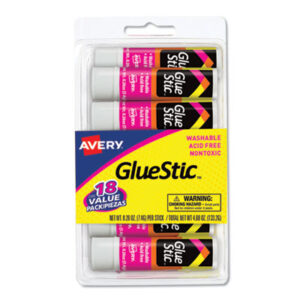 0.26 oz.; Adhesives; AVERY; Avery®; Craft Supplies; Drafting/Drawing; Glue & Adhesives; Glue Stic; Glue Stick; Glue Sticks; Glue Sticks & Pens; Nontoxic; Permanent Glue; Super Bonding; Washable; Clear; Bonding; Affixers; Hobbies; Crafts; Education; Teachers; Classroom; Art