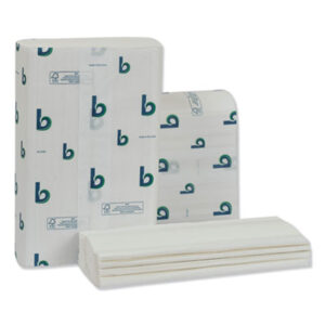 (BWK6204)BWK 6204 – Structured Multifold Towels, 1-Ply, 9 x 9.5, White, 250/Pack, 16 Packs/Carton by BOARDWALK (16/CT)