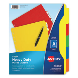 AVERY; Dividers; Indexes; Plastic Index Tab Dividers; Recycled; Recycled Products; Ring Binder Dividers; Ring Binder Indexes; Subject Dividers; Tab Dividers; index dividers; 5 tab; five tab; Recordkeeping; Filing; Systems; Cataloging; Classification