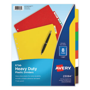 AVERY; Dividers; Indexes; Plastic Index Tab Dividers; Recycled; Recycled Products; Ring Binder Dividers; Ring Binder Indexes; Subject Dividers; Tab Dividers; 8 tab; index dividers; eight tab; Recordkeeping; Filing; Systems; Cataloging; Classification