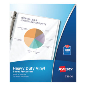 3-Hole Punched; AVERY; Clear; For 11 x 8-1/2 Inserts; Heavy Gauge; Looseleaf; Ring Binder; Sheet Protector; Sheet Protectors; Top Loading; Vinyl; Sleeves; Transparent; Sheaths; Storage; Filing; Protection