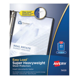 AVERY; Non-Glare Poly; Sheet Protectors; Top Loading; Sleeves; Transparent; Sheaths; Storage; Filing; Protection