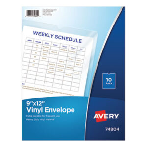 AVERY; Clear Envelope; Clear Protective; Envelope; Holder; Job Ticket; Job Ticket Holder; Protector; Sheet Protectors; Shop Ticket; Shop Ticket Holders; Ticket Holder; Tickets; Vinyl Envelope; Sleeves; Transparent; Sheaths; Storage; Filing; Protection