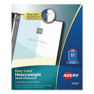 AVERY; Non-Glare Poly; Sheet Protectors; Top Loading; Sleeves; Transparent; Sheaths; Storage; Filing; Protection