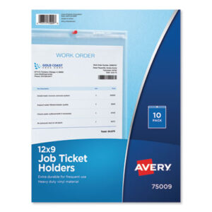 AVERY; Clear Envelope; Clear Protective; Clear/Matte; Envelope; Holder; Jacket; Job Ticket; Job Ticket Holder; Job/Shop; Protector; Sheet Protectors; Shop Ticket; Shop Ticket Holders; Ticket Holder; Tickets; Vinyl Envelope; Sleeves; Transparent; Sheaths; Storage; Filing; Protection