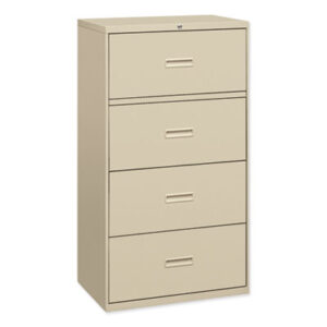 Office Furniture; 36" Wide; 400 Series; Drawer; File Cabinet; File Cabinets; Four-Drawer; Lateral File; Metal; Putty; Steel; Filing; Systems; Receptacles; Organization; Furniture; Files; File Cabinets-Lateral; HON®