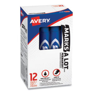 (AVE07886)AVE 07886 – MARKS A LOT Regular Desk-Style Permanent Marker, Broad Chisel Tip, Blue, Dozen (7886) by AVERY PRODUCTS CORPORATION (12/DZ)