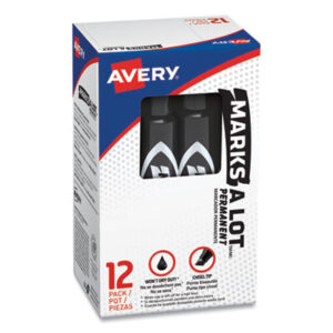 AVERY; Black Ink; Marker; Markers; Marks-A-Lot; Permanent Marker; Writing; Utensil; Arts; Crafts; Education; Schools; Classrooms; Teachers; Students