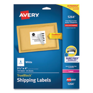 Address; Address Labels; Label; Labels; Laser; Laser Printer; Laser Printer Labels; Mailing; Smooth Feed Sheets; White; Identifications; Classifications; Stickers; Shipping; Receiving; Mailrooms; AVERY