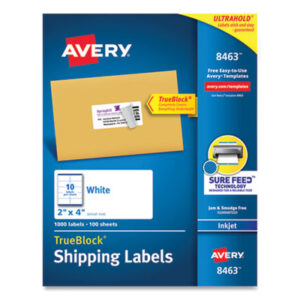 2 x 4; Address; Inkjet Printer; Inkjet Printers; Label; Labels; Mailing; White; Identifications; Classifications; Stickers; Shipping; Receiving; Mailrooms; AVERY