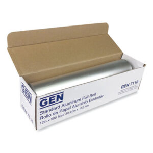 (GEN7110CT)GEN 7110CT – Standard Aluminum Foil Roll, 12" x 500 ft, 6/Carton by GEN (6/CT)