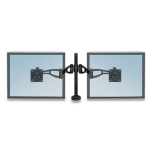 Dual; Clamp-Mount; Computer Accessories; FELLOWES; Monitor Arm; Standard Flat Panel Monitor Arm; Hardware; Set-up; Systems; Electronics; Audio Visual Equipment