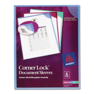 Avery; Corner Lock Sleeve; Colored; Sheaths; Pouches; Casings; Holders; Storage; Files