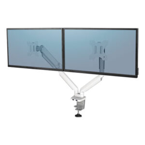 Dual Monitor Arm; Fellowes; Platinum Series; Hardware; Set-up; Systems; Electronics; Audio Visual Equipment