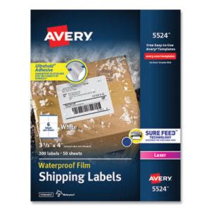 3-1/3 x 4; Label; Labels; Laser; Laser Printer; Permanent; Self-Adhesive; Shipping; Shipping Labels; Weatherproof; White; Identifications; Classifications; Stickers; Receiving; Mailrooms; AVERY