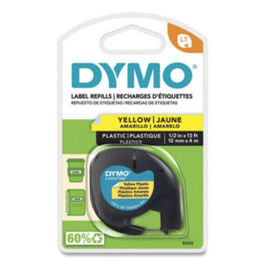 1/2";Hyper Yellow; Label Maker; Labeling System; Labelmaker; LetraTag; Lettering Machine; Plastic Tape; Self-Adhesive; Tape Cartridge; Identifications; Classifications; Stickers; Shipping; Receiving; Mailrooms; DYMO