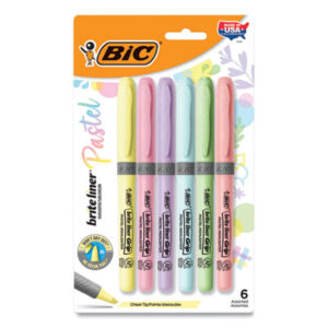 BIC; Brite Liner Grip; Chisel Tip; Grip; Highlighters; Marker; Pens; Note-taking; Underscoring; Emphasis; Accentuate; School; Education; Students; Teachers; Hiliters; Hilighters