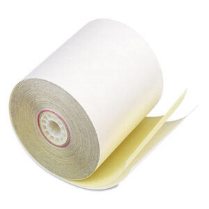 Paper Rolls; 3"; 50 Rolls per Carton; 90 Feet; Carbonless Duplicate; Carbonless; Duplicate Rolls;  Carbonless Rolls; Cash Register Rolls; Point of Sale Rolls; POS Rolls; Paper; Paper Rolls; PM COMPANY; Point-of-Sale; Print Rolls; Rolls; Tape Rolls; Two-Ply; White/Canary; Cylindrical; Media; Documents; Imaging; Reproductions; Peripheral; PAX7706