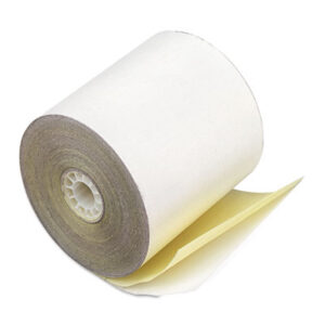 Paper Rolls; 3" Wide; Financial; Financial Machine; Financial Machine Paper; Financial Machine Paper Roll; Financial Rolls; Cash Register Rolls; POS Paper Rolls; Point Of Sale Rolls; Paper; Paper Roll; Paper Rolls; PM COMPANY; Rolls; Self-Contained; Teller Window; Two-Ply; White/Canary; Carbonless; Cylindrical; Media; Documents; Imaging; Reproductions; Peripheral; PAX8963