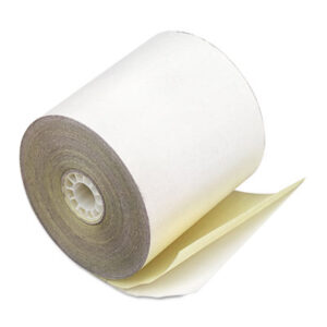 Paper Rolls; 2.25" x 70 ft.; Carbonless; Two-Ply; Multi-Ply; Coated Paper; Credit Card; Credit Card Printer; Paper; Paper Roll; POS Paper Rolls; Point Of Sale Rolls; Cash Register Rolls; Perfection; PM COMPANY; Rolls; Self-Contained; Two-Ply; White/Canary; Cylindrical; Media; Documents; Imaging; Reproductions; Peripheral