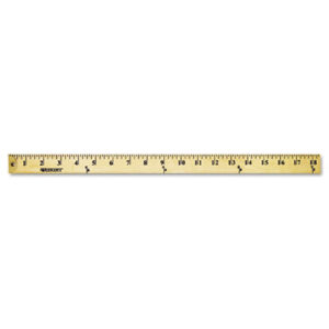 1/8" Scale; 36" Long; ACME UNITED; Hang-Up Holes; Metal Ends; WESTCOTT; Westcott Yardsticks; Wood; Yardsticks; Ruler; Rule; Measurements; Tools; Mathematics; Schools; Education; Teachers; Students; Length; Measuring Device