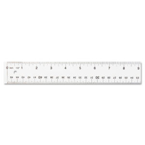 18" Long; ACME UNITED; Acrylic; Beveled Ruler; Hang-up Hole; Metric Ruler; Plastic; Plastic Ruler; Ruler; Rulers; WESTCOTT; Westcott Rulers; Measurements; Tools; Mathematics; Schools; Education; Teachers; Students; Length; Measuring Device