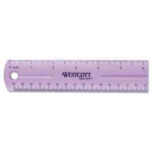 1/16" Scale; 12" Long; ACME UNITED; Assorted Colors; Jeweltone; Metric; Metric Ruler; Plastic; Plastic Ruler; Ruler; Rulers; WESTCOTT; Westcott Rulers; Measurements; Tools; Mathematics; Schools; Education; Teachers; Students; Length; Measuring Device