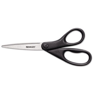 3-1/8" Cut; 8" Length; ACME; All-Purpose; Bent Scissors; Black Handles; Design Line; For Right or Left Hand; Scissors; Scissors & Shears; Scissors/Shears; Shears; Trimmer; Trimmers; Cutters; Pivoting; Blades; Tangs; Clippers