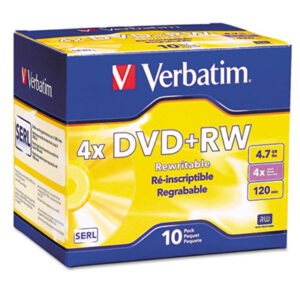 4X; Data Storage; Discs; DVD; DVD Recordable Discs; DVD+RW; Recordable Discs; Storage Tapes & Discs; VERBATIM; Media; Data; Storage; Archiving; Computers