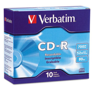 52x; 700MB/80Min; Branded Surface; CD; CD-R; CD/CD-ROM; Data Storage; Discs; Recordable Discs; Silver; Storage Tapes & Discs; VERBATIM; Media; Data; Storage; Archiving; Computers