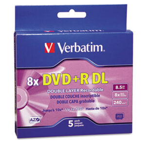 8X; Data Storage; Discs; DVD; DVD Recordable Discs; DVD+R DL; Recordable Discs; Storage Tapes & Discs; VERBATIM; Media; Data; Storage; Archiving; Computers