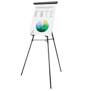 (UNV43150)UNV 43150 – 3-Leg Telescoping Easel with Pad Retainer, Adjusts 34" to 64", Aluminum, Black by UNIVERSAL OFFICE PRODUCTS (1/EA)